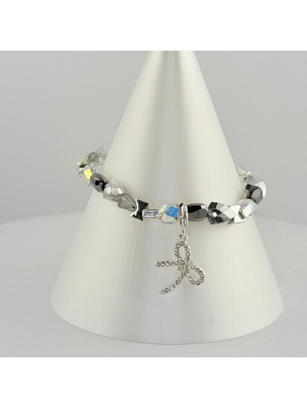 Bomb Party Single Stack Bow Charm Bracelet - on Silver Plating #181